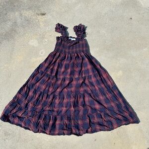 Hill House Ellie Nap Dress in Navy Tartan (S) - EUC